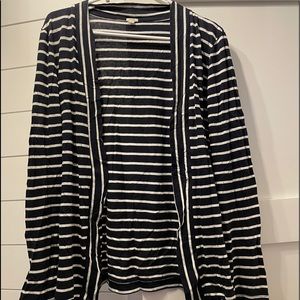 JCrew Striped navy cardigan